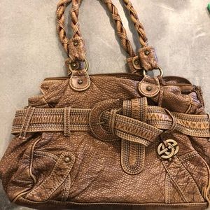 Cute brown front knot shoulder purse